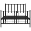 vidaXL fekete fém ágykeret fej- és lábtámlával 100 x 200 cm
