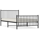 vidaXL fekete fém ágykeret fej- és lábtámlával 107 x 203 cm