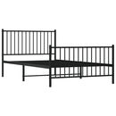 vidaXL fekete fém ágykeret fej- és lábtámlával 107 x 203 cm
