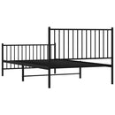 vidaXL fekete fém ágykeret fej- és lábtámlával 107 x 203 cm