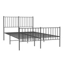 vidaXL fekete fém ágykeret fej- és lábtámlával 120 x 190 cm
