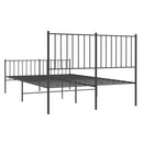 vidaXL fekete fém ágykeret fej- és lábtámlával 120 x 190 cm