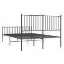 vidaXL fekete fém ágykeret fej- és lábtámlával 135 x 190 cm