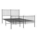 vidaXL fekete fém ágykeret fej- és lábtámlával 140 x 190 cm