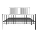 vidaXL fekete fém ágykeret fej- és lábtámlával 140 x 190 cm