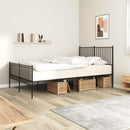 vidaXL fekete fém ágykeret fej- és lábtámlával 140 x 190 cm