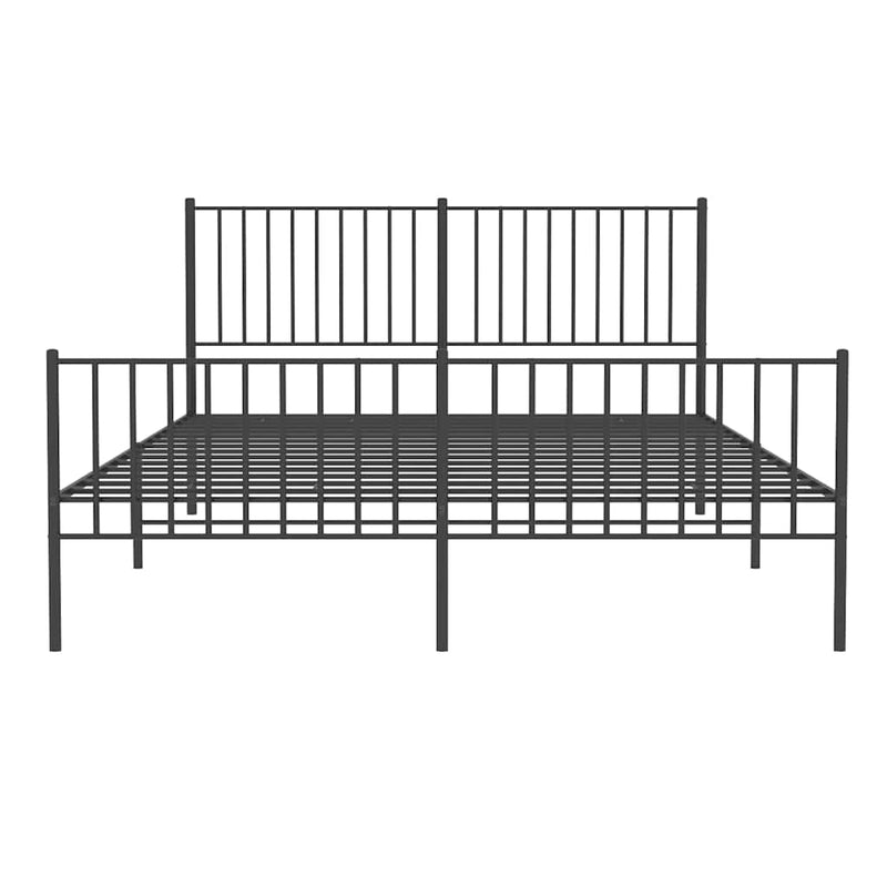 vidaXL fekete fém ágykeret fej- és lábtámlával 150 x 200 cm