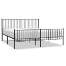 vidaXL fekete fém ágykeret fej- és lábtámlával 183 x 213 cm