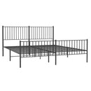 vidaXL fekete fém ágykeret fej- és lábtámlával 183 x 213 cm