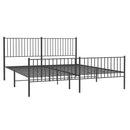 vidaXL fekete fém ágykeret fej- és lábtámlával 193 x 203 cm