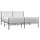 vidaXL fekete fém ágykeret fej- és lábtámlával 193 x 203 cm