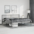 vidaXL fekete fém ágykeret fej- és lábtámlával 193 x 203 cm