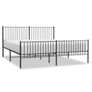 vidaXL fekete fém ágykeret fej- és lábtámlával 200 x 200 cm