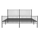 vidaXL fekete fém ágykeret fej- és lábtámlával 200 x 200 cm