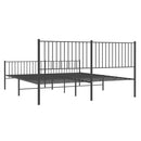 vidaXL fekete fém ágykeret fej- és lábtámlával 200 x 200 cm