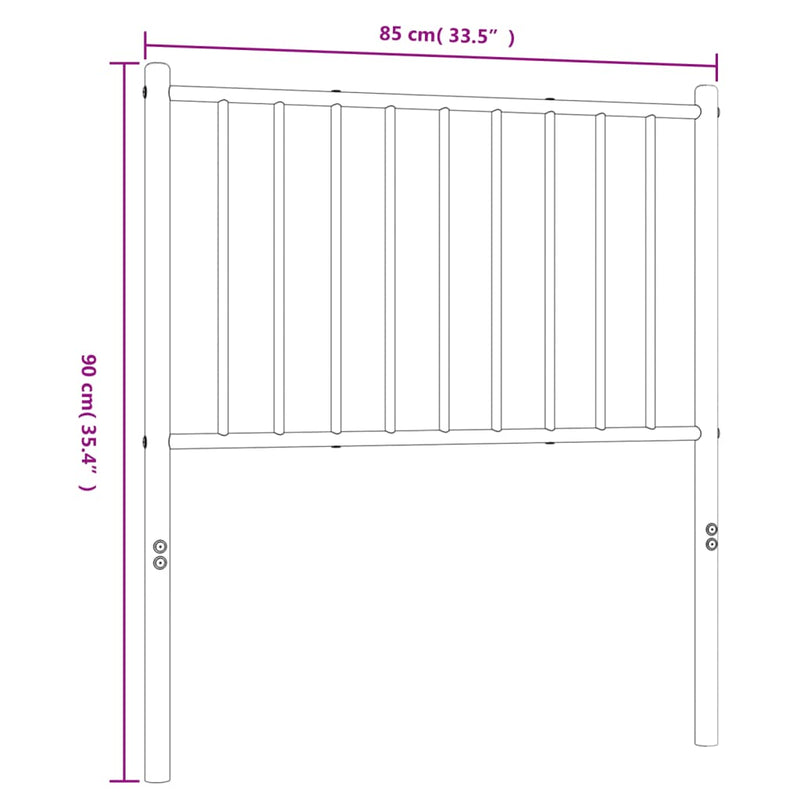 vidaXL fekete fém fejtámla 80 cm