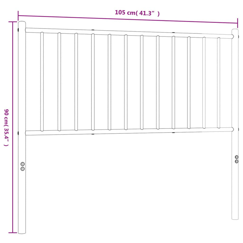 vidaXL fekete fém fejtámla 100 cm