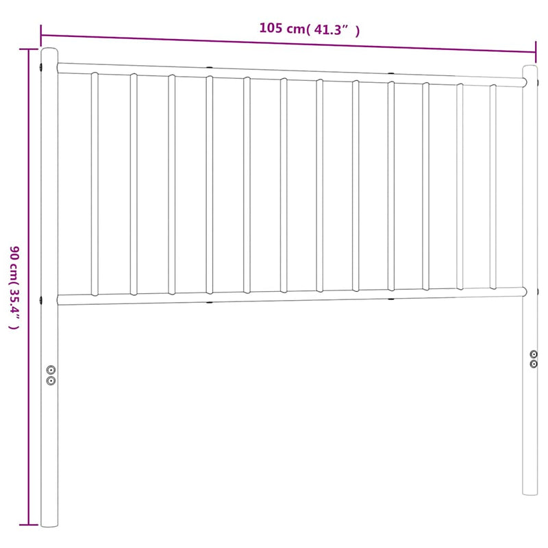 vidaXL fekete fém fejtámla 100 cm