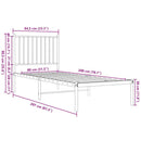 vidaXL fehér fém ágykeret fejtámlával 80x200 cm
