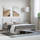 vidaXL fehér fém ágykeret fejtámlával 135 x 190 cm