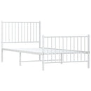 vidaXL fehér fém ágykeret fej- és lábtámlával 90x200 cm
