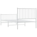 vidaXL fehér fém ágykeret fej- és lábtámlával 90x200 cm