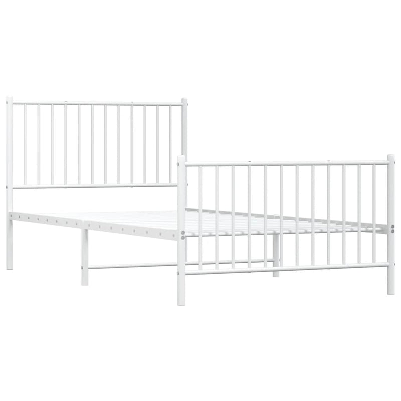 vidaXL fehér fém ágykeret fej- és lábtámlával 100x200 cm