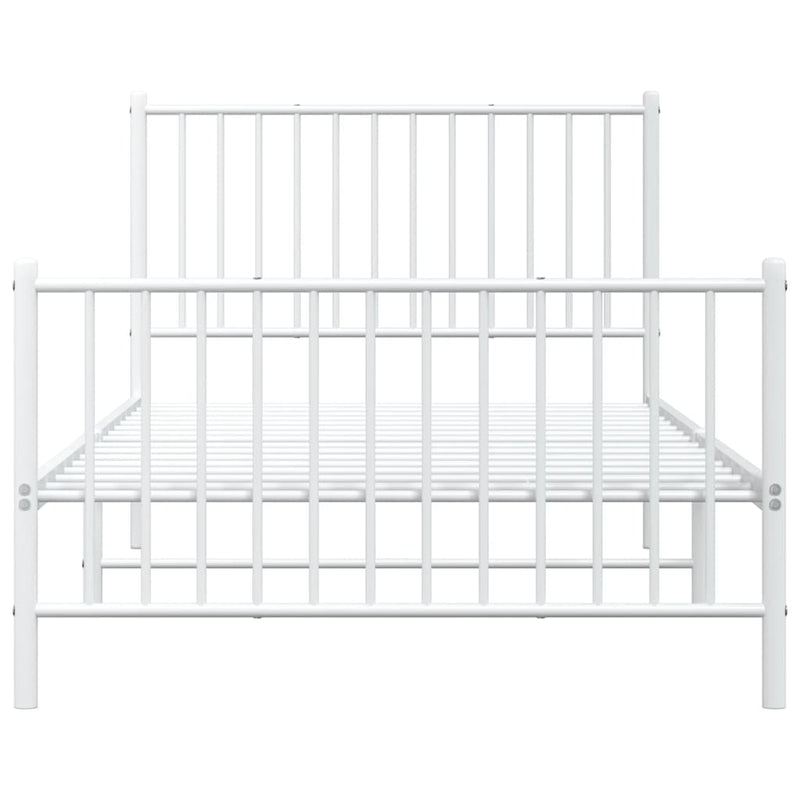 vidaXL fehér fém ágykeret fej- és lábtámlával 100x200 cm