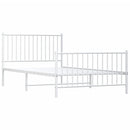 vidaXL fehér fém ágykeret fej- és lábtámlával 107 x 203 cm