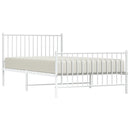 vidaXL fehér fém ágykeret fej- és lábtámlával 107 x 203 cm