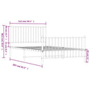 vidaXL fehér fém ágykeret fej- és lábtámlával 107 x 203 cm