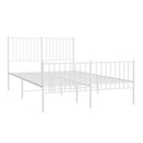 vidaXL fehér fém ágykeret fej- és lábtámlával 135x190 cm