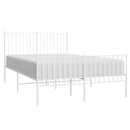 vidaXL fehér fém ágykeret fej- és lábtámlával 135x190 cm