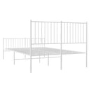 vidaXL fehér fém ágykeret fej- és lábtámlával 135x190 cm