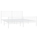 vidaXL fehér fém ágykeret fej- és lábtámlával 183 x 213 cm