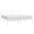 vidaXL fehér fém ágykeret fej- és lábtámlával 183 x 213 cm