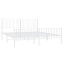 vidaXL fehér fém ágykeret fej- és lábtámlával 200x200 cm
