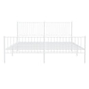 vidaXL fehér fém ágykeret fej- és lábtámlával 200x200 cm
