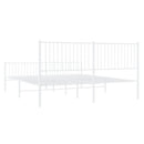 vidaXL fehér fém ágykeret fej- és lábtámlával 200x200 cm