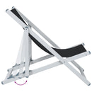 vidaXL 2 db fekete alumínium és textilén összecsukható strandszék