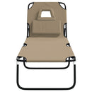 vidaXL tópszínű oxford szövet és porszórt acél összecsukható napozóágy