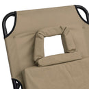 vidaXL tópszínű oxford szövet és porszórt acél összecsukható napozóágy