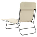 vidaXL 2 db krémszínű textilén és acél összecsukható napágy