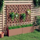 vidaXL 2 db barna WPC rácsos ültetőláda 65 x 33 x 135 cm