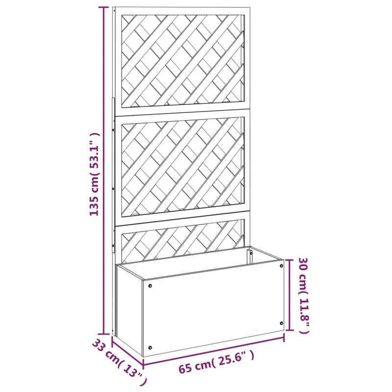 vidaXL 2 db szürke WPC rácsos ültetőláda 65 x 33 x 135 cm