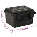 vidaXL fekete PP hordozható repülős tok 27x25x18 cm