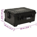vidaXL fekete PP kerekes repülős tok 58 x 45 x 27 cm