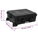 vidaXL fekete PP kerekes repülős tok 63 x 50 x 23 cm