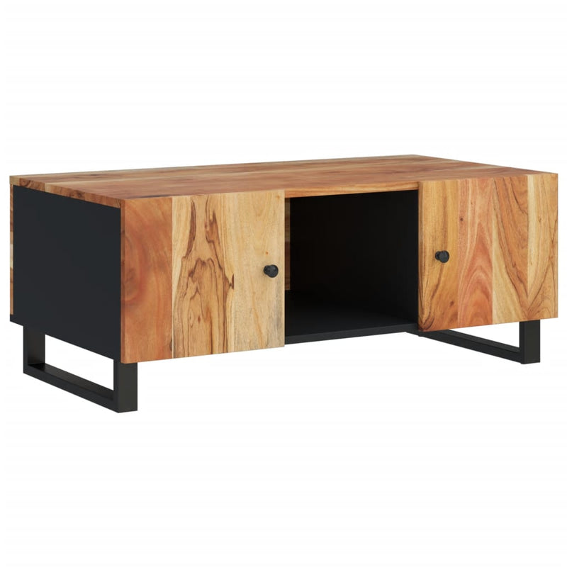 vidaXL tömör akácfa és szerelt fa dohányzóasztal 100 x 54 x 40 cm