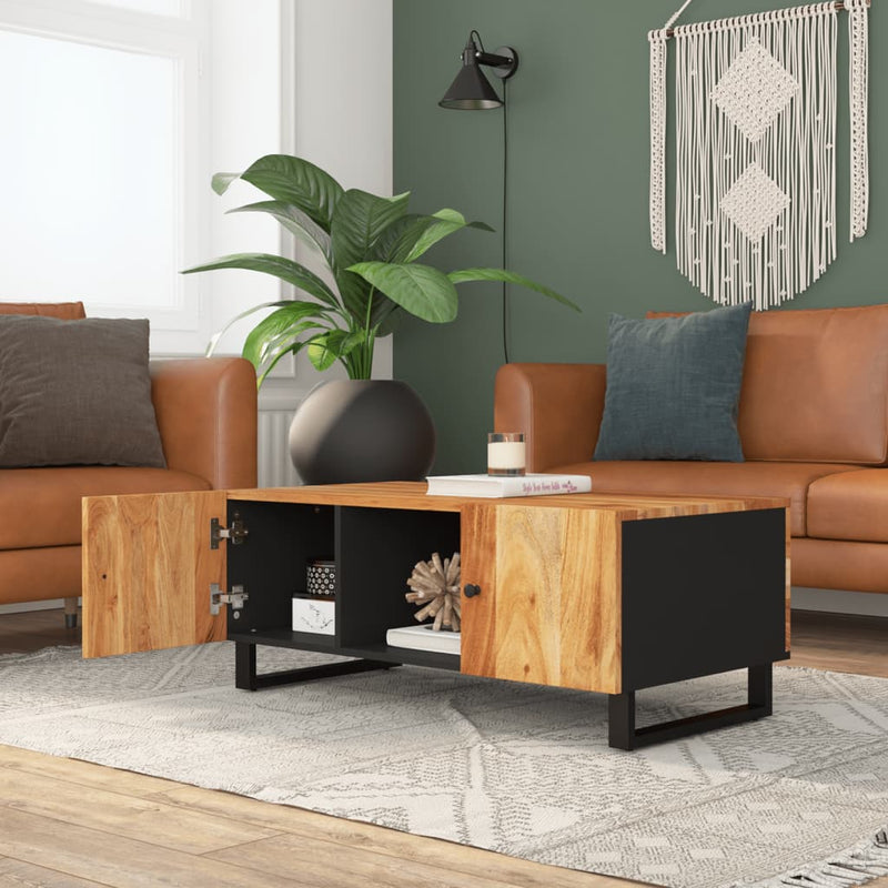 vidaXL tömör akácfa és szerelt fa dohányzóasztal 100 x 54 x 40 cm